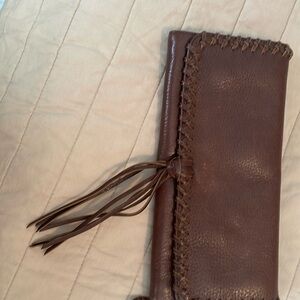 Banana Republic brown leather clutch
